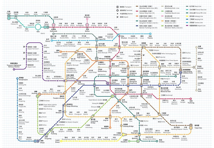Bản đồ MRT Đài Bắc giúp chọn khu khách sạn gần ga tàu